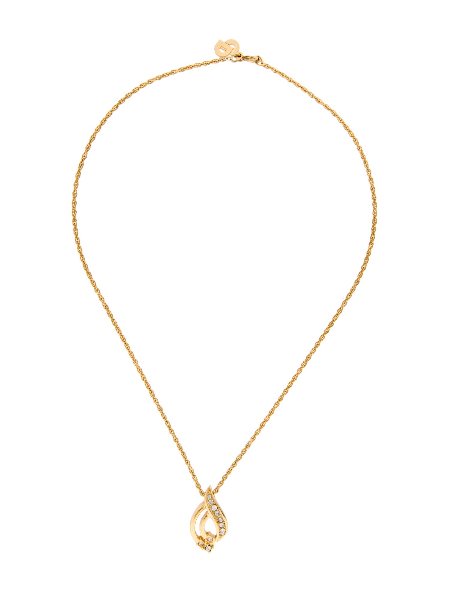 Christian Dior Vintage Crystal Pendant Necklace